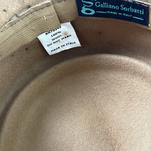 Vintage Y2K Galliano Sorbatti Brown Wool Hat Made In Italy Velvet Band Fur Trim main image 4